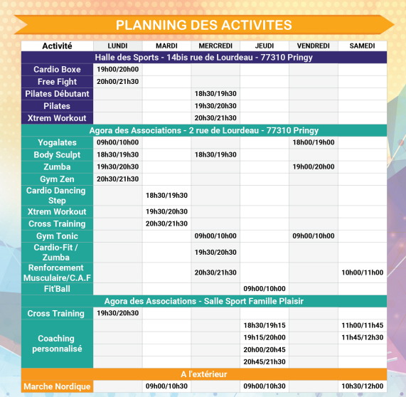 PLANNING HEBDO 2018-19 + TARIF